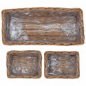VidaXL Kosz na rośliny z przechowywaniem 3 pcs Brązowy Rattan Kubu