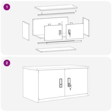 SZAFKA DO PRZECHOWYWANIA ANTRACYT 80X 40X 40CM