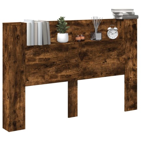 SZAFKA Z WEZGŁOWIEM Z LED DĄB WĘDZONY 160X 16,5X 103,5CM