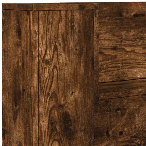 SZAFKA Z WEZGŁOWIEM Z LED DĄB WĘDZONY 160X 16,5X 103,5CM