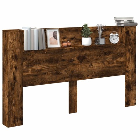 SZAFKA Z WEZGŁOWIEM Z LED DĄB WĘDZONY 180X 16,5X 103,5CM