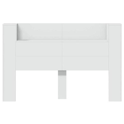 SZAFKA Z WEZGŁOWIEM Z LED Z PÓŁKĄ BIAŁY 160X 16,5X 103,5CM