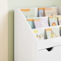 VidaXL Biblioteczka dla dzieci Wysoki połysk biały 60 x 29,5 x 69 cm