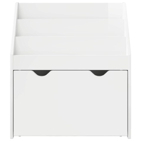 VidaXL Biblioteczka dla dzieci Wysoki połysk biały 60 x 29,5 x 69 cm