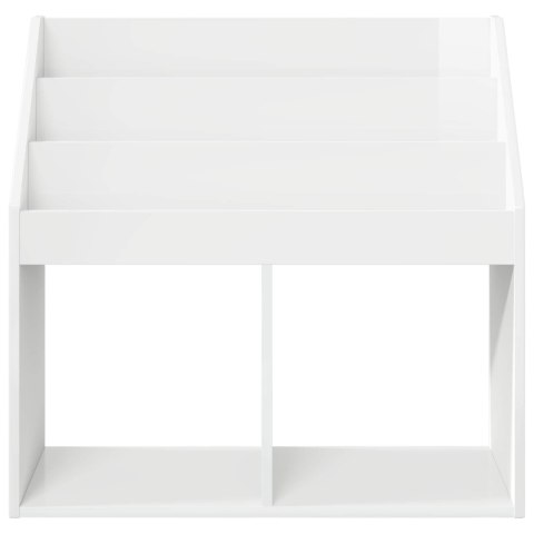 VidaXL Biblioteczka dla dzieci Wysoki połysk biały 72,5 x 29,5 x 69 cm