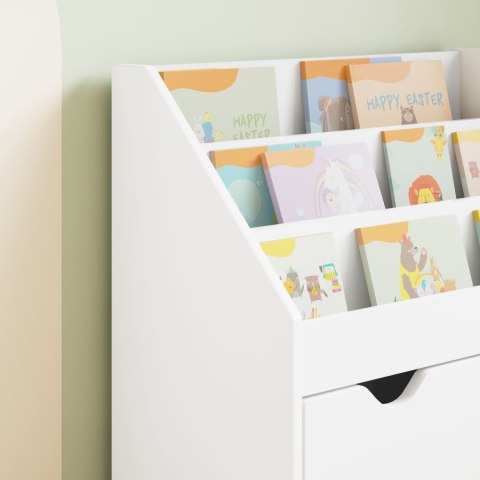 VidaXL Biblioteczka dla dzieci z szufladą Biały 60 x 29,5 x 69 cm