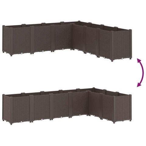 VidaXL Donica ogrodowa, brązowa, 160x160x53 cm, PP