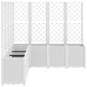 VidaXL Donica ogrodowa z kratką, biała, 160x160x140 cm, PP