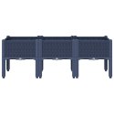 VidaXL Donica ogrodowa z nóżkami, niebieskoszara, 120x40x42 cm, PP