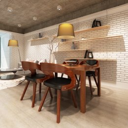 KRZESŁA STOŁOWE 4 SZT. BRĄZOWE GIĘTE DREWNO I SZTUCZNA SKÓRA