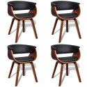 KRZESŁA STOŁOWE 4 SZT. GIĘTE DREWNO I SZTUCZNA SKÓRA