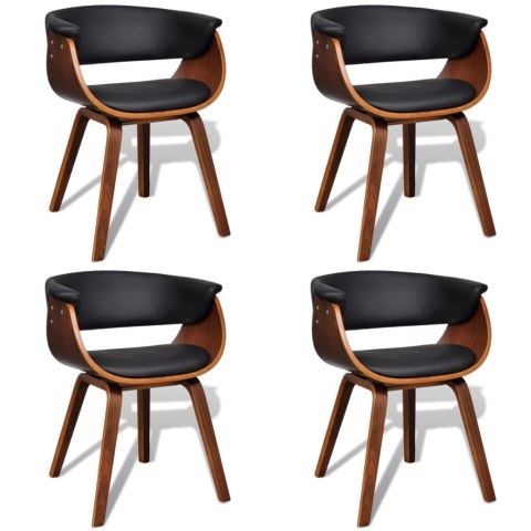 KRZESŁA STOŁOWE 4 SZT. GIĘTE DREWNO I SZTUCZNA SKÓRA