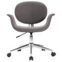 OBROTOWE KRZESŁO DO JADALNI SZARE TAPICEROWANE TKANINĄ