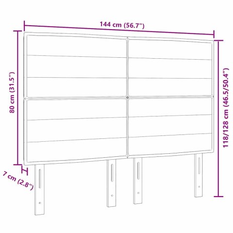 VidaXL Zagłówek Z zagłówkiem Ciemnoszary 144 cm Skóra ekologiczna