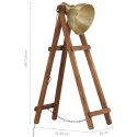 VidaXL Lampa podłogowa, kolor mosiądzu, E27, lite drewno mango
