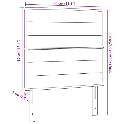 WEZGŁOWIE LED ZE LED LIGHTS JASNOSZARY 80CM POLIESTER