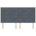VidaXL Zagłówek Z zagłówkiem Ciemnoszary 180 cm Skóra ekologiczna