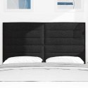 VidaXL Zagłówek Z zagłówkiem Czarny 144 cm Skóra ekologiczna