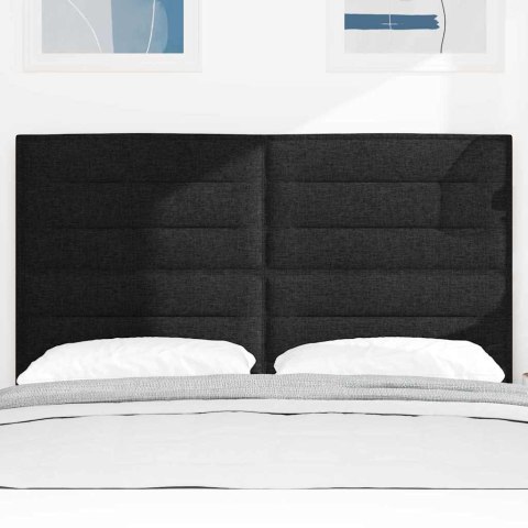 VidaXL Zagłówek Z zagłówkiem Czarny 144 cm Skóra ekologiczna