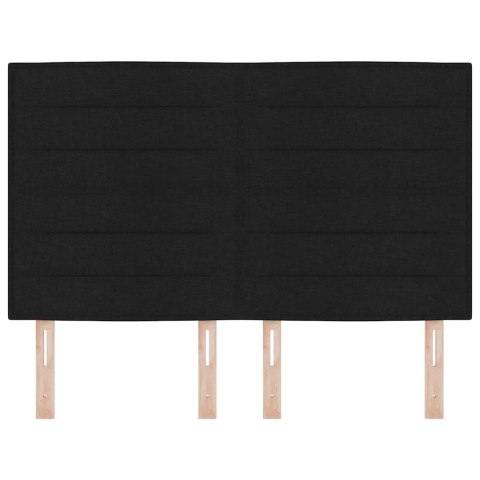 VidaXL Zagłówek Z zagłówkiem Czarny 144 cm Skóra ekologiczna