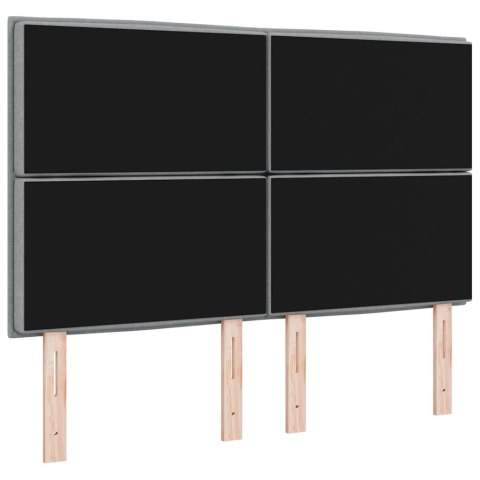 VidaXL Zagłówek Z zagłówkiem Jasnoszary 144 cm Skóra ekologiczna