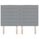 VidaXL Zagłówek Z zagłówkiem Jasnoszary 160 cm Skóra ekologiczna
