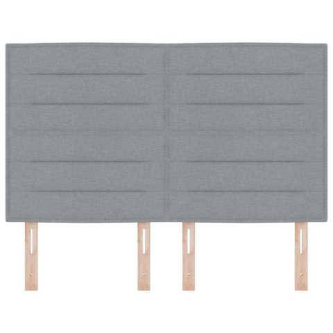 VidaXL Zagłówek Z zagłówkiem Jasnoszary 160 cm Skóra ekologiczna