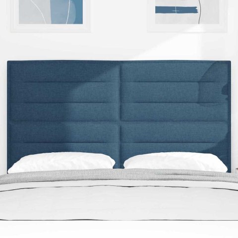 VidaXL Zagłówek Z zagłówkiem Niebieski 144 cm Skóra ekologiczna