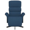 VidaXL Fotel rozkładany z podnóżkiem, niebieski, tkanina