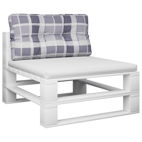 VidaXL Poduszka na paletę, szara krata, 80x40x12 cm, tkanina