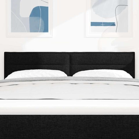 VidaXL Zagłówek Z zagłówkiem Czarny 144 cm Skóra ekologiczna