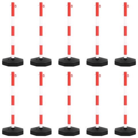 VidaXL Zestaw słupków z 10-metrowym, plastikowym łańcuchem