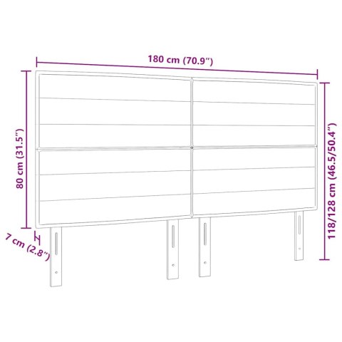 WEZGŁOWIE LED ZE LED LIGHTS CIEMNOSZARY 180CM POLIESTER