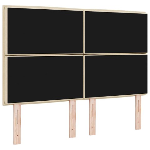 VidaXL Wezgłowie LED Ze LED Lights Kremowy 144 cm Poliester