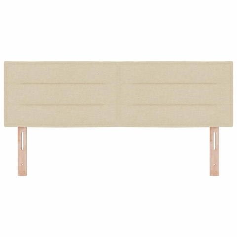 VidaXL Zagłówek Z zagłówkiem Kremowy 144 cm Skóra ekologiczna