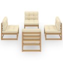 4-CZ. ZESTAW WYPOCZYNKOWY DO OGRODU Z PODUSZKAMI SOSNA
