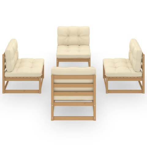 4-CZ. ZESTAW WYPOCZYNKOWY DO OGRODU Z PODUSZKAMI SOSNA