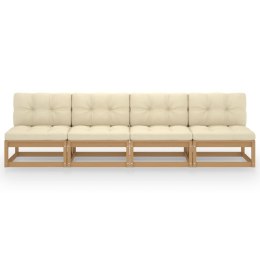 4-OSOBOWA SOFA Z PODUSZKAMI DREWNO SOSNOWE