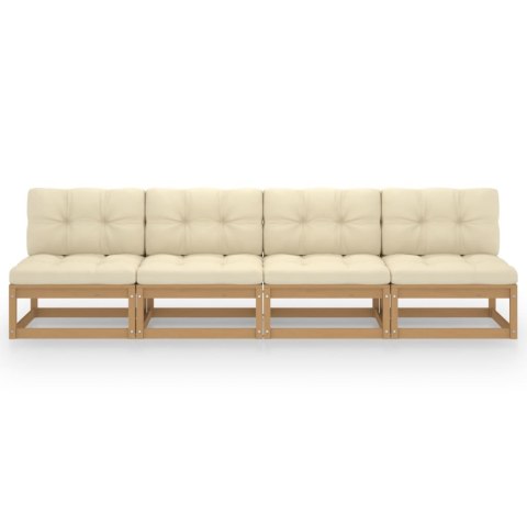 4-OSOBOWA SOFA Z PODUSZKAMI DREWNO SOSNOWE
