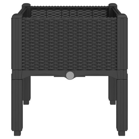 VidaXL Donica ogrodowa z nóżkami, czarna, 40x40x42 cm, PP