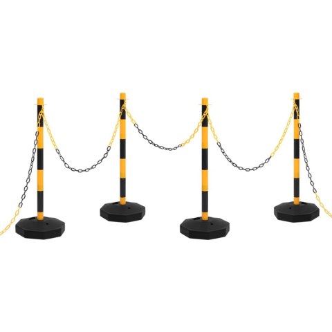 VidaXL Zestaw słupków z 10-metrowym, plastikowym łańcuchem