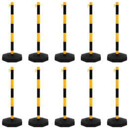 VidaXL Zestaw słupków z 10-metrowym, plastikowym łańcuchem