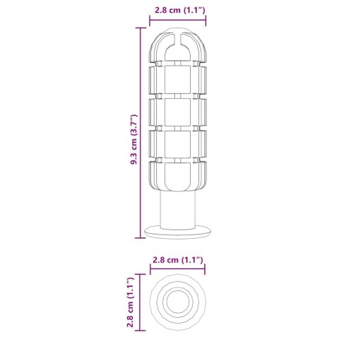 UCHWYTY DO STOŁÓW FUTBOLOWYCH 10 SZT. CZARNY 2,8X2,8X9,3CM