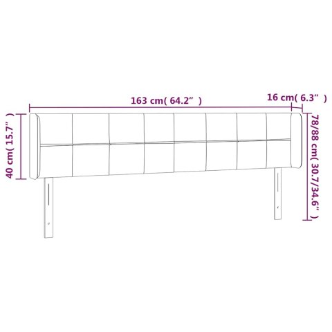 ZAGŁÓWEK DO ŁÓŻKA Z LED CIEMNOZIELONY 163X16X78/88CM AKSAMIT