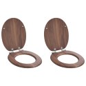 VidaXL Deska toaletowa 2 pcs Brązowy 44 x 38 cm Płyta MDF