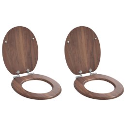 VidaXL Deska toaletowa 2 pcs Brązowy 44 x 38 cm Płyta MDF