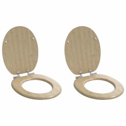 VidaXL Deska toaletowa 2 pcs Jasny kolor bambusa 44 x 38 cm Płyta MDF