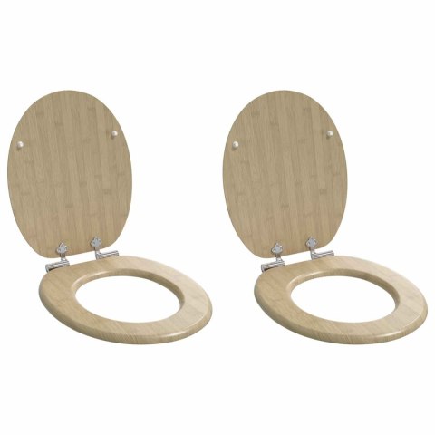 VidaXL Deska toaletowa 2 pcs Jasny kolor bambusa 44 x 38 cm Płyta MDF