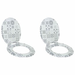 VidaXL Deska toaletowa 2 pcs Niebieska i biała porcelana 44 x 38 cm