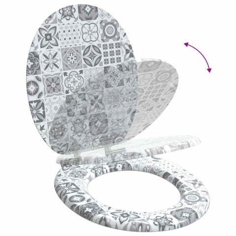 VidaXL Deska toaletowa 2 pcs Niebieska i biała porcelana 44 x 38 cm